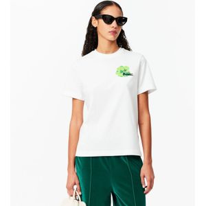 Lacoste - T-shirt - Wit - Met Bloemenprint