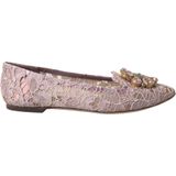 Kant Ballerina Flats met Kristal Detail