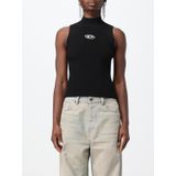 Geribbelde Brei Mouwloze Colinneck Top