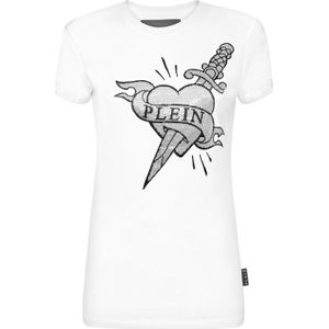 Philipp Plein - T-Shirt Slim Fit Love - Wit - Dames - Katoen