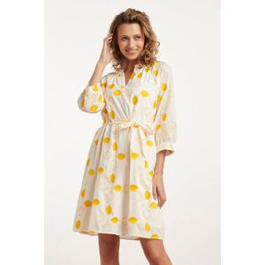 Smashed Lemon 25017 te katoenen jurk met citroen borduursels3/4 mouwen |