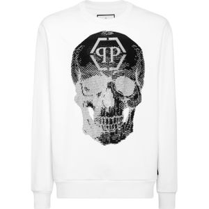 Philipp Plein - Skull Sweatshirt - Wit - Fleece van Katoenmix