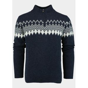 Marco Manzini Half Zip Blauw Avery Pull Halfzip MMZ25305AV90/290 navy