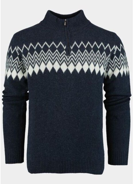 Marco Manzini Half Zip Blauw Avery Pull Halfzip MMZ25305AV90/290 navy