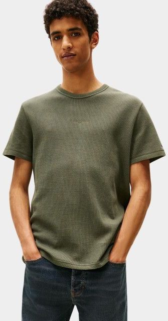 Tommy Jeans - TJM SLIM WAFFLE SCRIPT TEE - T-shirt - Groen