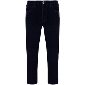 Emporio Armani - J85 - Dames Broek - Blauw - Regular Fit Velvet