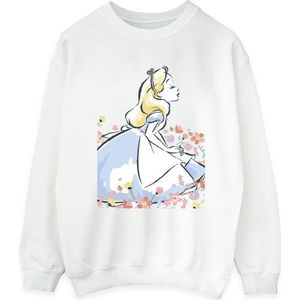 Li-cense Disney dames alice in wonderland schets bloemen sweatshirt