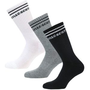 Lyle And Scott - Walter - Huissokken - Zwart Grijs Wit - 3 Pack