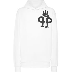 Philipp Plein - King Plein Hooded Sweatshirt - Hoodie - Wit - Katoen