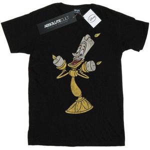 Li-cense Disney dames beauty and the beast lumiere distressed katoenen vriendje t-shirt