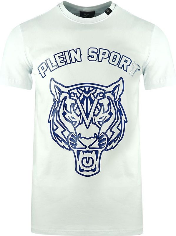Plein Sport Large Stencil Tiger Logo White T-Shirt