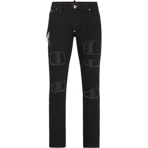 Philipp Plein, Heren, Jeans, Zwart, Maat: W28 Katoen,