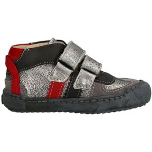 Shoesme - WN010288 - Klittenbandschoenen - Zilver/Rood