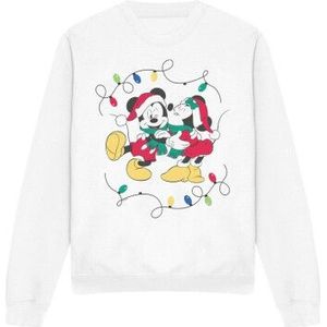 Disney Volwassen uniseks mickey & minnie mouse kiss kerst sweatshirt