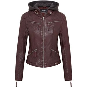 Klassiek Bikerjack - Zwart - Met Capuchon - Dames