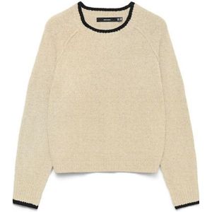 Vero Moda - Vmaquarius ls o-neck raglan pullover - Ecru - Dames