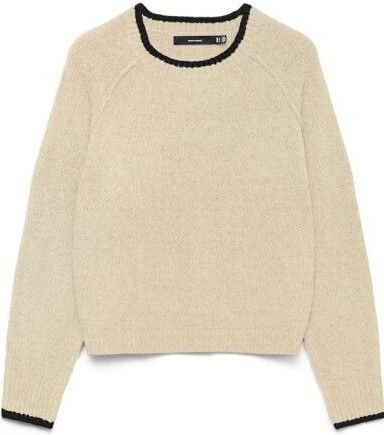 Vero Moda - Vmaquarius ls o-neck raglan pullover - Ecru - Dames