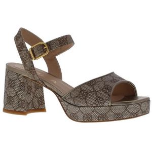 Unisa Ney - Sandalen - Brons - Glitterstof - Blokhak 6 cm