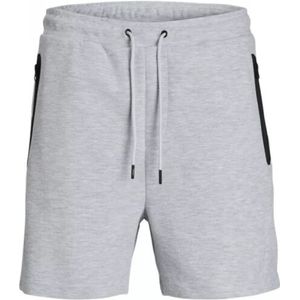 Jack & Jones 12273304 gordon light grey heren fusion tricot short