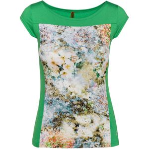 Conquista - Boothals Top - Groen - Met Bloemenprint