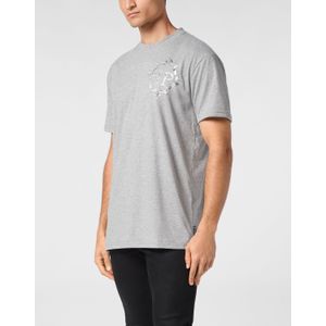 Philipp Plein - T-shirt - Grijs - Katoen - Ronde Hals - Korte Mouwen