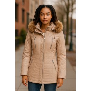 Leren Parka - Beige - Winton - Dames
