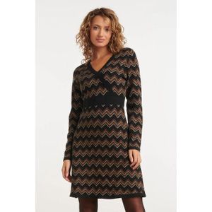 Smashed Lemon 24902 multicolour gebreide zigzagprint gebreide jurk |