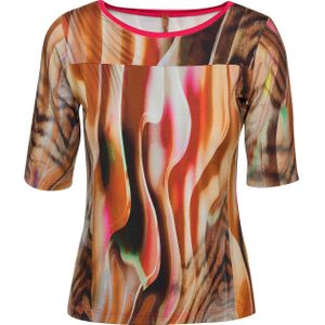 Imprimétops - Getailleerde Top - Stretch Jersey Stof - Ronde Halslijn - ¾ Mouwen