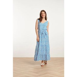 Smashed Lemon - 25084 - Maxi Jurk - Kobalt - Polka Dot Print