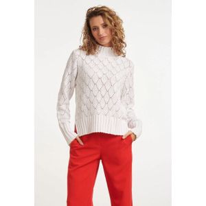 Smashed Lemon - Gebreide Top - Wit - Bladstructuur