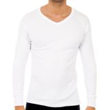 Heren Thermoshirt - Streepjesprint - Lange Mouwen - V-hals