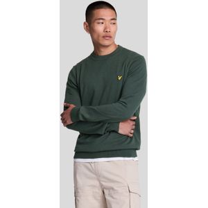 Lyle & Scott Katoenen Merino Trui met Ronde Hals, Groen