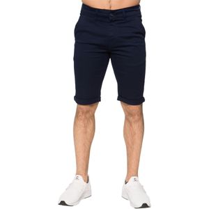 Enzo - Chinoshort - Marineblauw - Heren Slim Fit Stretch