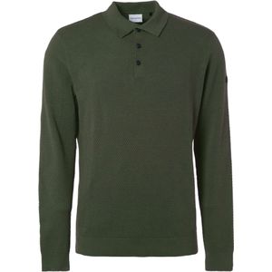 No Excess Pullover polo solid jacquard dark green