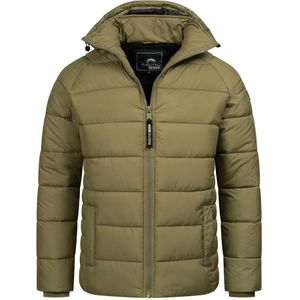 Arctic Seven - Gewatteerde Winterjas - Olijfgroen - Heren - Met Afneembare Capuchon