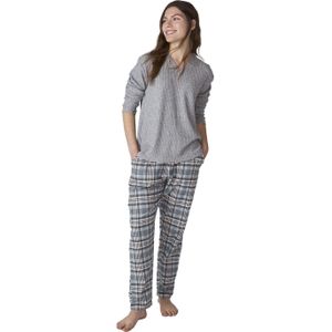 JJBFP1501 Damespyjama met lange mouwen en V-hals