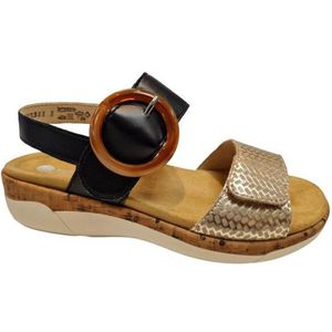 Remonte - R6853 Sandalen - Beige-Gold/Zwart - Kunstleer