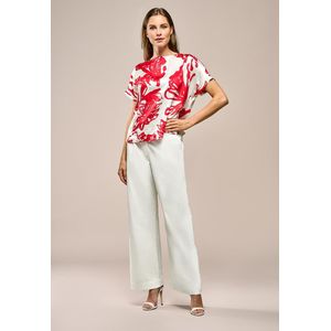 Belle - Broek - Off White - Wijde Pijpen - Hoge Taille