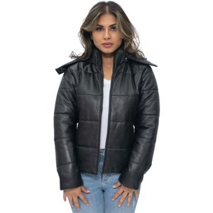 Dames - Pufferjack - Leren - Met Capuchon - Ajax