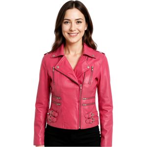 Brando - Constantia - Bikerjack - Fuchsia Roze - Leren