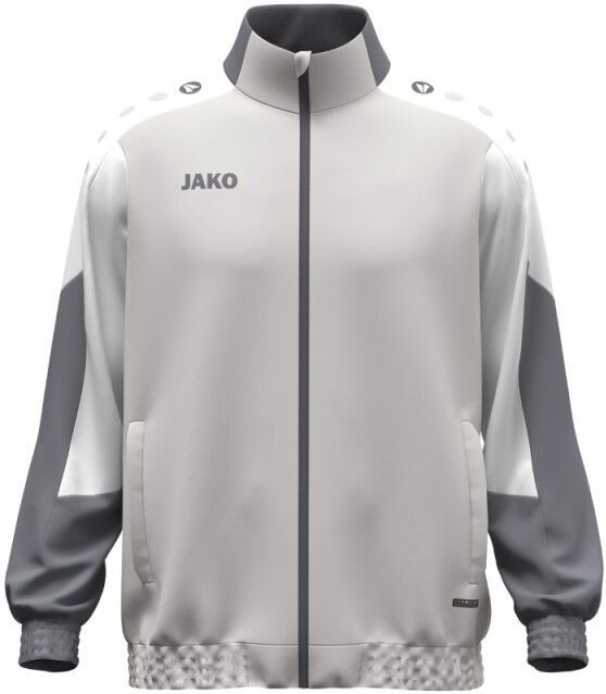 JAKO Unisex geweven jas Dynamic, lichtgrijs/wit/grijs, S