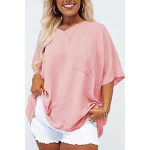 Plus Size V-hals Pocket Top
