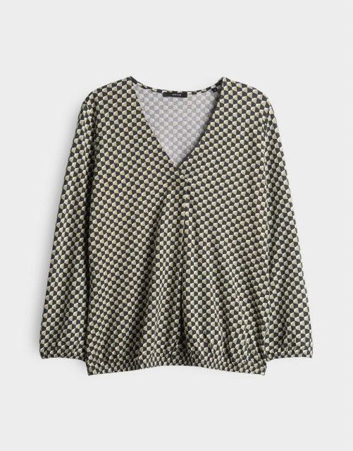 Opus - Sannah - Top - Zwart - Dessin