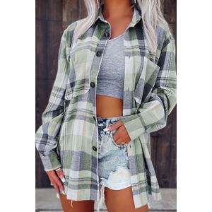 Oversized Geruite Hemd Lange Mouwen Casual