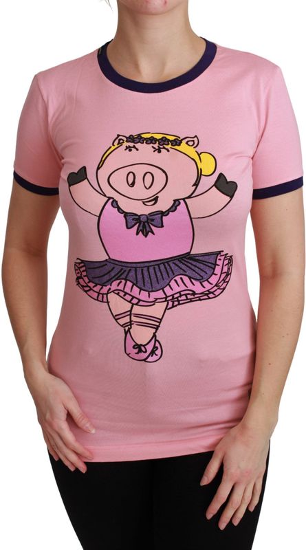 Dolce & Gabbana - Year of the Pig - T-shirt - Pink - Korte Mouwen