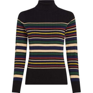 King Louie - Rollneck Top - Zwart - Gestreept Dessin