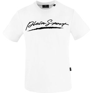 Plein Sport - T-shirt - Wit - Katoen - Korte Mouw - Ronde Hals