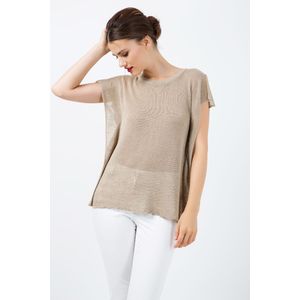 Conquista Fashion - Semi Sheer Top - Korte Mouwen - Stretch Jersey