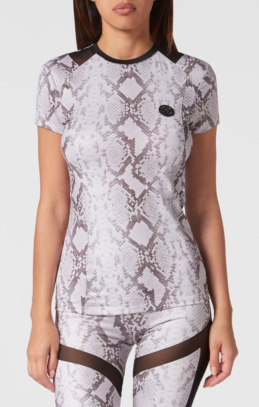 Plein Sport - T-Shirt Ronde Hals Python - Grijs - Dames