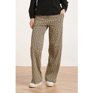 Smashed Lemon - 24729 - Broek - Off-white en Zwart - Stijlvolle Grafische Bloemenprint